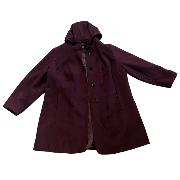 London Fog women’s Wool Coat Hooded Winter Button up Jacket Casual - Picture 1 of 12